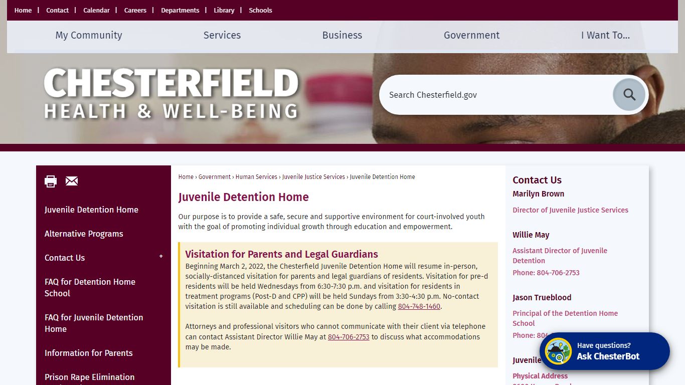 Juvenile Detention Home | Chesterfield County, VA